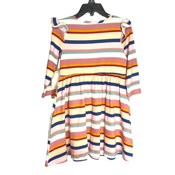 Pinky Los Angeles Berry Multi Striped Girls’ Dress with Glitter Cat Size 4 - Picture 3 of 7